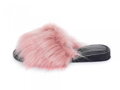 Offene Damen Hausschuhe Modell mit Pelz rosa