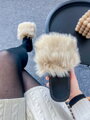 Offene Damen Hausschuhe Modell 50 mit Pelz hellbraun