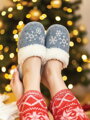 Warme Damen Pantoffeln Modell 22 Filzschneeflocken