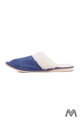 Warme Damen Pantoffeln Modell 18 dunkelblau