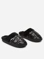 Moderne warme Damenhausschuhe in der Farbe Schwarz C49-38