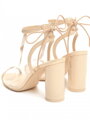 Damensandalen auf einem Säulenabsatz 2173-14 beige