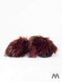 Offene Damen Hausschuhe Modell mit Pelz rot