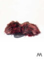 Offene Damen Hausschuhe Modell mit Pelz rot