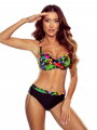 Bikini mit Blumenmuster ESTHER-EDX 20-A schwarz