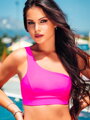 Zweiteiliger Damen-Badeanzug VSB JULIE neonpink