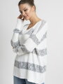 Damen Strickpullover COSMO weiß-grau