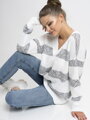 Damen Strickpullover COSMO weiß-grau