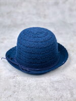 Dámsky klobúk A-82  v modrej farbe s modrou šnúrkou