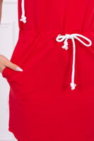 Sportovní mikinové šaty s kapucí červené
