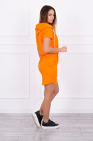 Sportovní mikinové šaty s kapucí oranžový neon