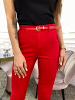 Elegantní 3/4 dámské kalhoty H9136 červené