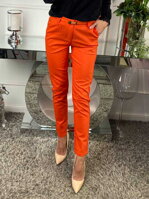 Elegantní dámské kalhoty H9122 neonově-oranžové