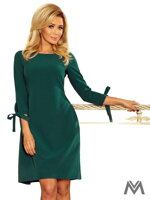 dámske šaty, tehotenské šaty, elegantné šaty, moderné, vkusné, numoco, 3/4 rukáv, broskyňové, smaragdovo zelené, zelené, pohodlné