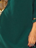dámske šaty, tehotenské šaty, elegantné šaty, moderné, vkusné, numoco, 3/4 rukáv, broskyňové, smaragdovo zelené, zelené, pohodlné