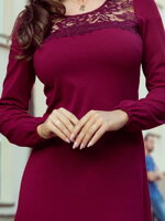 Elegantné dámske šaty 291-1 bordo