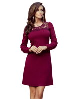 Elegantné dámske šaty 291-1 bordo