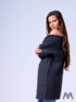 Dámsky pletený sveter HENA- tmavo šedý
