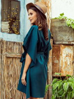 Dámské společenské šaty oversize 287-2 smaragdově zelené 