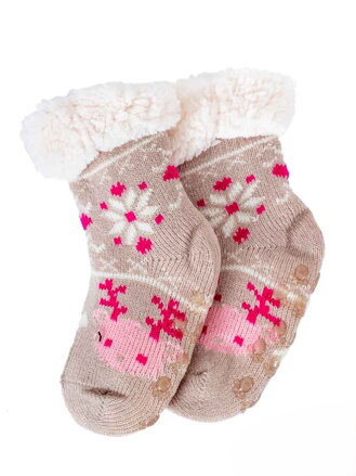 Thermosocken "Rentier" für Babys beige