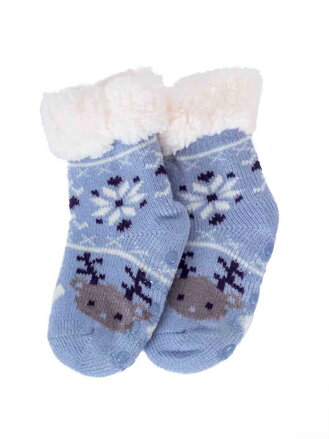 Thermosocken "Rentier" für Babys blau