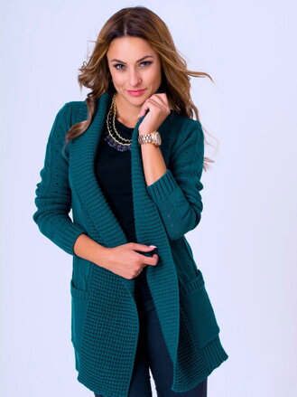 Schöne Damen Strickjacke Wera smaragdgrün