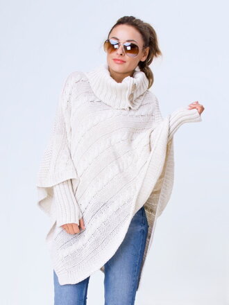 Damen Rollkragen-Poncho NOEMI beige