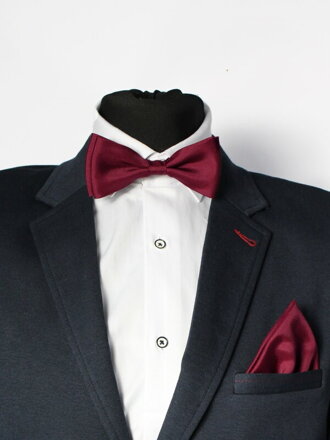 Herren Fliege mit Einstecktuch Modell 30 bordo