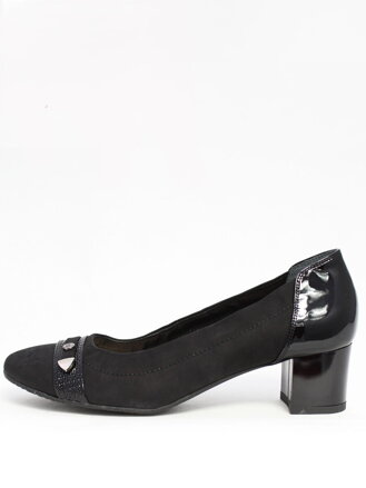 Bequeme schwarze Lederpumps 1927-335 / 395KR / 395