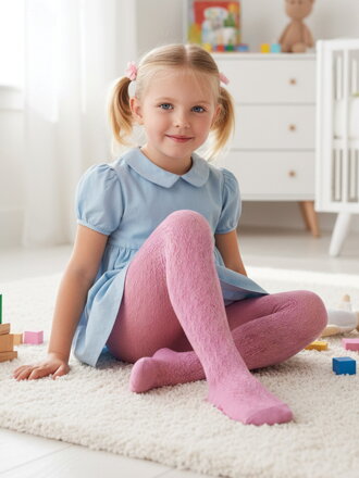 Mädchenstrumpfhose in Rosa mit Muster