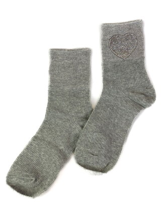 Dívčí ponožky se srdíčkem šedé