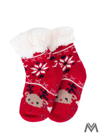 Thermosocken "Rentier" für Babys rot