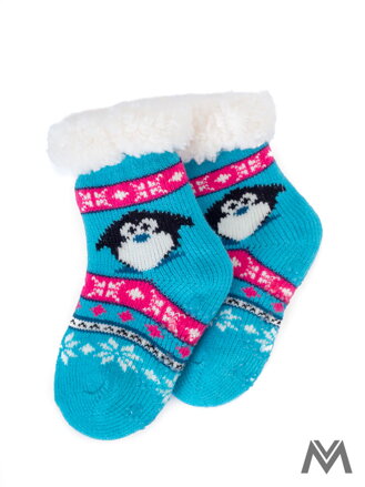 Thermosocken "Pinguin" für Babys türkis