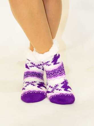 Tolle Kinder Thermo-Socken Rentier lila-weiß