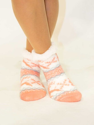 Tolle Kinder Thermo-Socken Rentier pfirsich-weiß