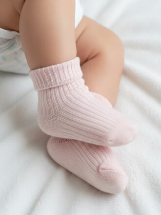 Gesteppte Mädchensocken rosa