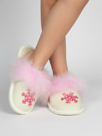 Kinderhausschuhe rosa Flocke 04 vel. 27-34