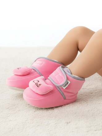 Mädchen Krabbelschuhe Katze rosa