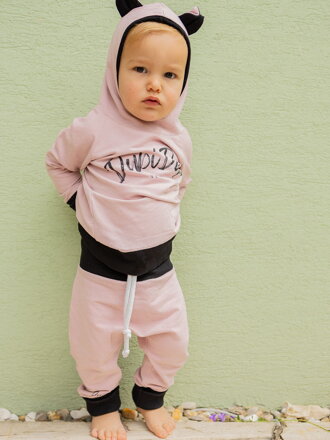 Rastúca detská tepláková súprava VSB DUPI DUPA  babypink