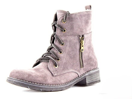 VERSABE Damen Lederstiefeletten 04 grau