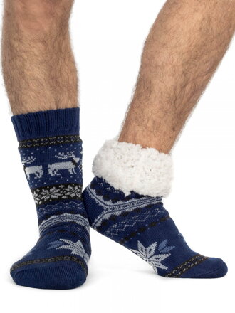 Pánske termo ponožky sobík- modré