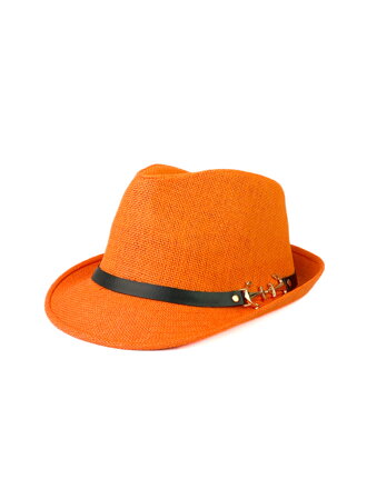 Pánsky extravagantný klobúk v oranžovej farbe 18-79