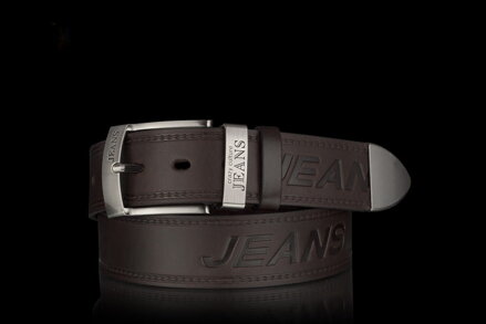 Ledergürtel für Herren von JEANS in dunkelbrauner Farbe, 4 cm