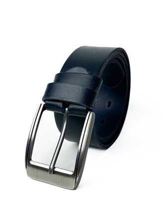 Luxuriöser Herrengürtel aus dunkelblauem Leder, 4 cm