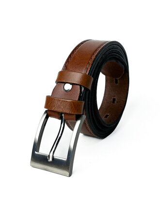 Anzuggürtel aus Leder für Herren in hellbrauner Farbe, 2,5 cm