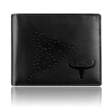 Herren-Lederbrieftasche in der Farbe Schwarz RFID N7-02-GG