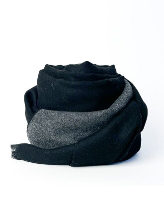 Eleganter Herrenschal in Schwarz und Grau
