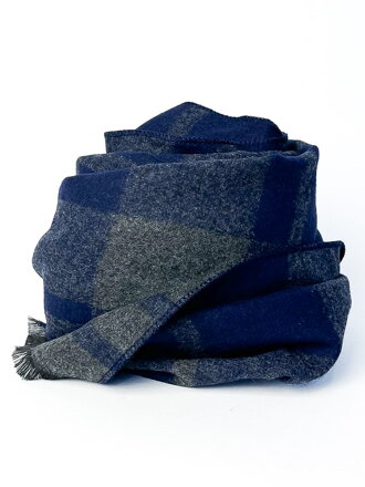Karierter Herrenschal in blaugrauer Farbe