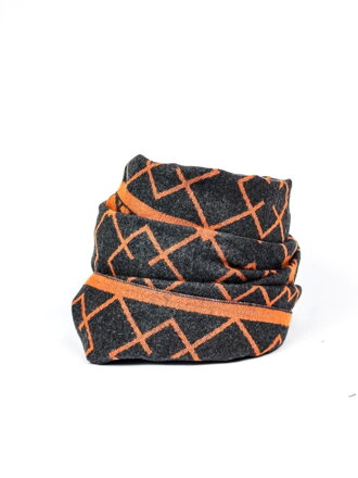 Pánsky elegantný šál so vzorom orange-grey