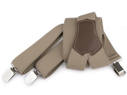 Herren Hosenträger Länge 120 cm Breite 3,5 cm in Schachtl Muster 650265 beige